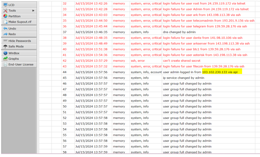 Mikrotik Router Attack Evidence 2